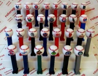 Pez 29 Different Baseball Pez Dispensers.  Major League Teams.  Most Discontinued