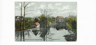 1907 Postcard.  View Along Creek Showing Old Mill,  Fayetteville,  North Carolina