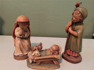 Anri Ferrandiz Wood Nativity Holy Family Jesus Mary Joseph 6 " Figurines - Wt -