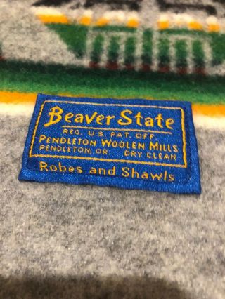 Pendleton Woolen Mills Wool Blanket Beaver State Lap Throw Crib Baby 43x32 USA 2