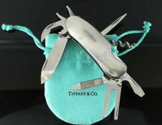 Tiffany & Co Stainless Steel Swiss Army Pocket Knife Victorinox Streamerica Tool