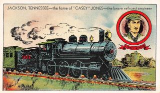 C22 - 5250,  The Home Of " Casey " Jones,  Jackson,  Tenn. ,  Postcard.