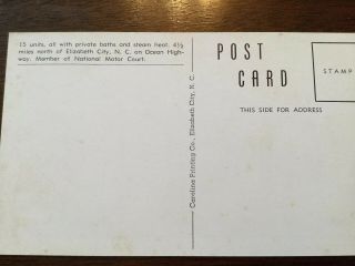 1930’s Postcard Bob’s Cabins Restaurant Elizabeth City NC Coca - Cola Sign 3