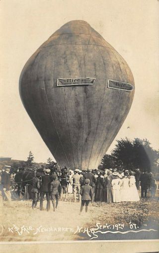 At The Fair 1907 Newmarket Nh Hires Root Beer Balloon Ascension Rp Postcard