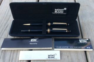Vintage Mont Blanc Meisterstuck Fountain Pen Pencil Set No.  146 4810 14k Gold