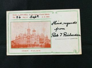 1903 The Corn Palace Mitchell,  South Dakota Postcard Not Postmarked
