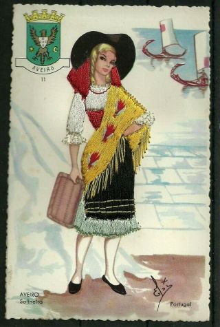 Postcard : Portugal Aveiro,  Embroidered 