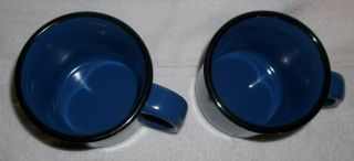 2 Marlboro Unlimited Large Coffee Mugs Soup Collector Blue Speckled Stoneware 3