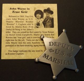 Deputy Us Marshal Badge,  Old West,  John Wayne,  True Grit,  Western