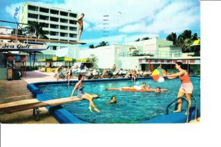 Miami Beach,  Fl Sea Gull Hotel Pool & Cabana Colony 1950s
