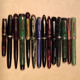 14 Vtg Conklin Esterbrook Parker Ink - D - Cator National Shaeffer Eversharp Pens