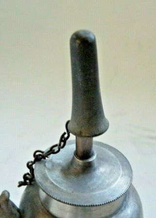 Unusually Small Antique American Pewter Bell - Shaped Fluid Lamp 3