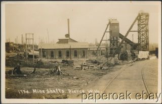 Ca1910 Mine Shafts In Pierce,  West Virginia Real Photo Postcard