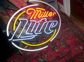 19 " W16 " H Miller Lite Neon Sign Light Beer Bar Pub Wall Display Wall Hanging