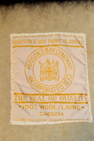 Vintage Striped Hudson Bay 4 Point Wool Blanket,  86 x 72 2