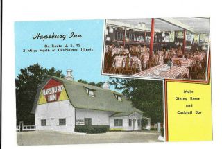 Hapsburg Inn Restaurant,  Us 45 North Of Desplaines,  Il Old Postcard