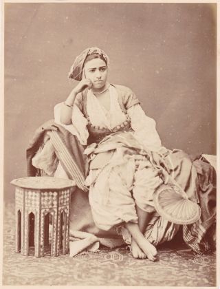 Albumen Photograph Middle East Egypt Ethnographic Orientalism Woman
