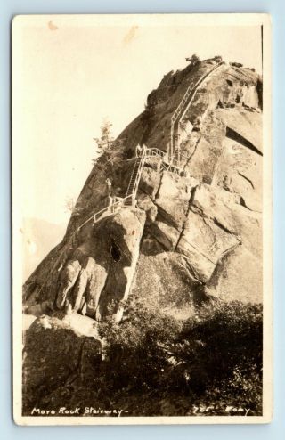 Early 1900s Close View Of Morro Rock Stairway - Rppc