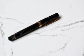 Omas Extra Pearl Grey Celluloid Fountain Pen - 18k Medium Nib