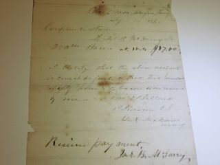Historical Civil War Confederate Receipt From Harpers Ferry,  Wv Signed And Dated