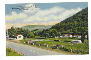 Lindy Cottages,  Roosevelt Highway,  Us 6,  Coudersport,  Pa Linen Postcard