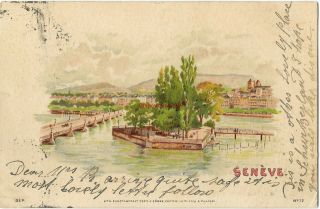 Switzerland Geneve Geneva 1903 Vintage Postcard 23.  4