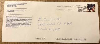 James Whitey Bulger Signed Letter/envelope Boston Mob Mafia Alcatraz