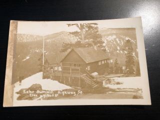 Photo Postcard - - California - - Echo Summit Lodge - Highway 50 - - Winter Skiing - - Tahoe