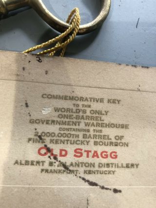 Very RARE OLD STAGG Warehouse Distillery Key Kentucky Bourbon 1953 Estate 3