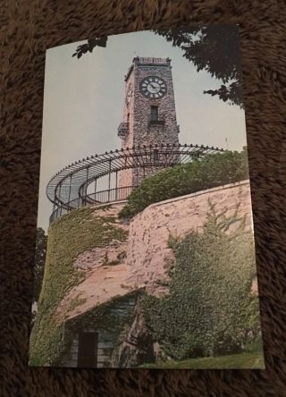 Vintage Postcard Unposted Cogswell Memorial Clock Tower Central Falls Ri