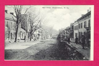 Shepherdstown,  Wv,  Postcard View Main Street Of Dirt,  Flat Stone Sidewalks 1907