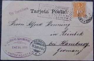 Chile Postcard - 1899 Cancellation On Corral Pc Serie Süd Amerika