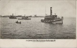 (n358) Vintage Postcard,  Rppc,  Tow Boat Chesapeake Bay,  Baltimore,  Maryland