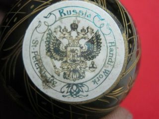 Vintage Russian Green bohemian Crystal Engraved Gilded Fabergé style Egg 6