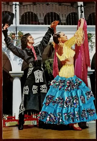 Spanish Dancers,  With Embroidery & Sequins Postcard