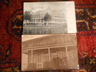 2 Rppc 1911 West Point Va Virginia Southern Railroad Depot Photo Postcard Hotel