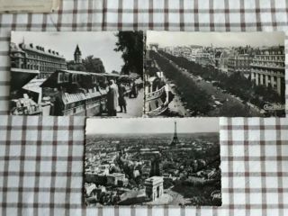 3x Vintage Real Photo/ Air Postcards Paris France