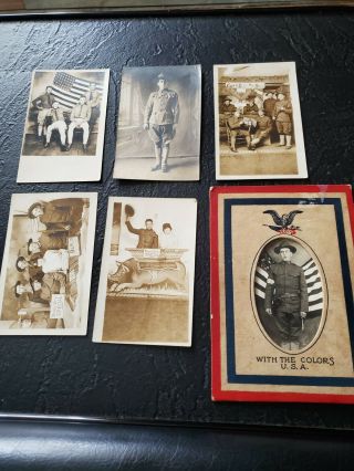 6 Ww1 World War 1 Soldier Vvintage Photo Postcards