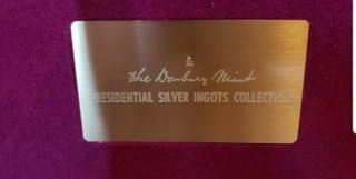 Danbury (36) Solid Sterling Silver First Edition Presidential Ingot Set 3