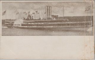 (n352) Vintage Postcard,  Rppc,  Riverboat York,  Hudson River Line