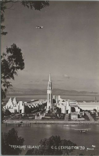(n333) Vintage Postcard,  Rppc,  Treasure Island,  Golden Gate Int Expo California