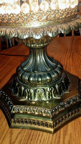 Antique Waterfall L&L WMC LOEVSKY CAST METAL CRYSTAL PRISM TABLE LAMP. 4