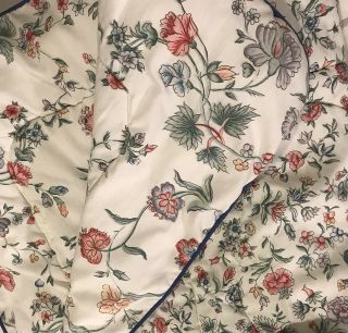 5 Piece Vintage Laura Ashley Chinese Silk Floral Print Full Sz Bedding Set