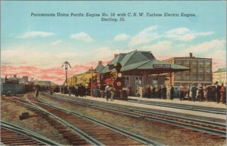 (n337) Vintage Color Postcard,  Up 58,  Cnw Turbine Engine,  Sterling,  Illinois