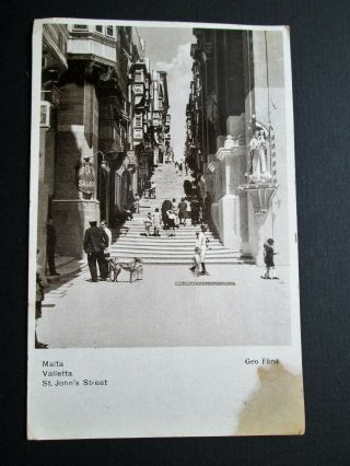 St Johns Street,  Valletta,  Malta - Published By George FÜrst (1934)