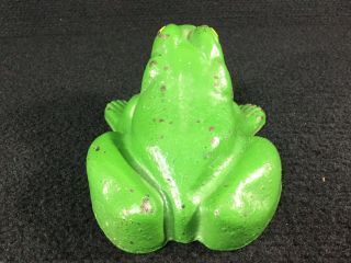 VINTAGE SOLID CAST IRON FROG TOAD DOORSTOP MARKED FREDERICK IRON & STEEL 5 LBS. 6