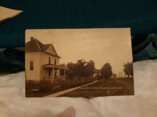 Real Photo Postcard Rppc Oak Street Looking South Ludlow Illinois Champaign Co.