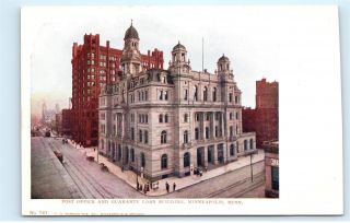Post Office Guaranty Loan Building Minneapolis Minnesota Mn Vintage Postcard B23