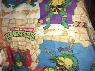 1988 Vintage Teenage Mutant Ninja Turtles 3 Pc Full Sheet Set Tmnt Complete Usa