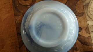 1978 Small Avon blue glass bowl with pitcher.  Near 3